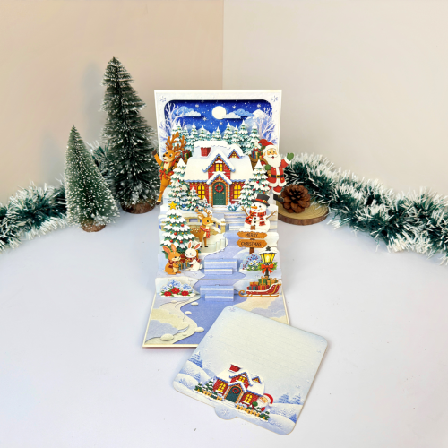 Thiệp 3D Santa's House - Thiệp Ngôi Nhà Ông Già Noel, Quà Tặng Giáng Sinh Dễ Thương - TAYTA