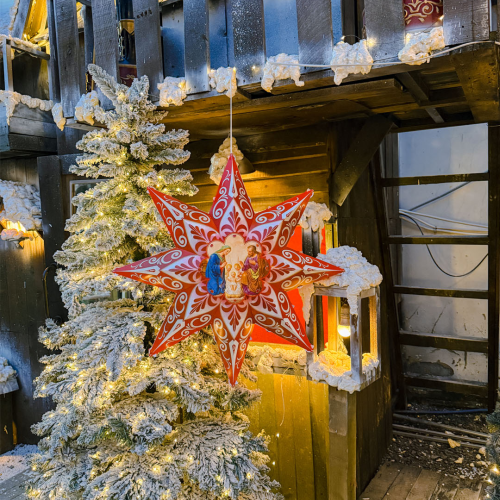 [72CM] NS004 - Lồng Đèn Ngôi Sao Trang Trí Giáng Sinh Cỡ Lớn Đẹp Rực Rỡ - TAYTA