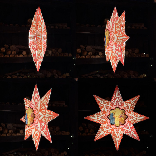 [72CM] NS004 - Lồng Đèn Ngôi Sao Trang Trí Giáng Sinh Cỡ Lớn Đẹp Rực Rỡ - TAYTA