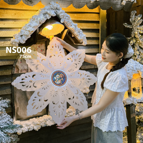 [75CM] NS006 - Lồng Đèn Tuyết Trắng Trang Trí Giáng Sinh Cỡ Lớn - TAYTA