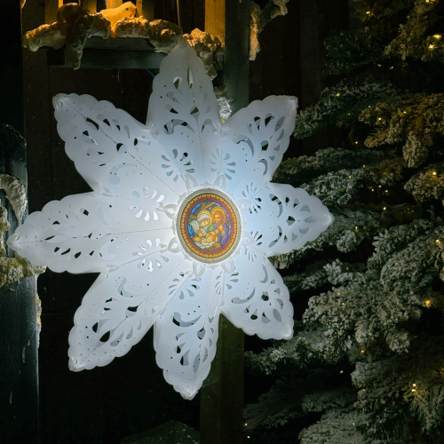 [75CM] NS006 - Lồng Đèn Tuyết Trắng Trang Trí Giáng Sinh Cỡ Lớn - TAYTA