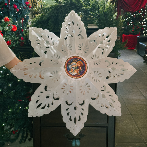 [75CM] NS006 - Lồng Đèn Tuyết Trắng Trang Trí Giáng Sinh Cỡ Lớn - TAYTA