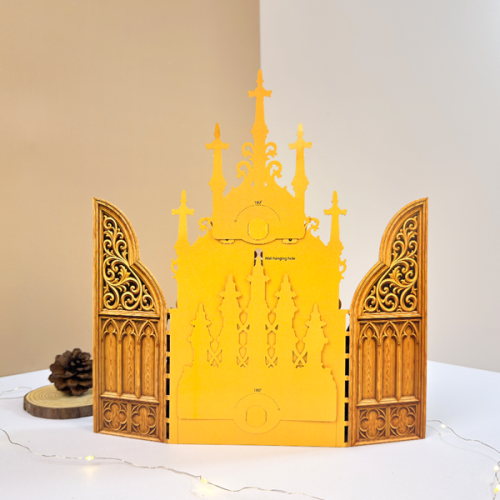 [MỚI] Thiệp 3D Gothic - Thiệp Giáng Sinh 3D Phong Cách Cổ Điển Trang Trí, Treo Tường