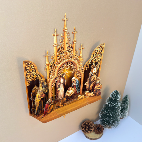 [MỚI] Thiệp 3D Gothic - Thiệp Giáng Sinh 3D Phong Cách Cổ Điển Trang Trí, Treo Tường