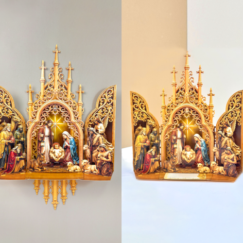 [MỚI] Thiệp 3D Gothic - Thiệp Giáng Sinh 3D Phong Cách Cổ Điển Trang Trí, Treo Tường