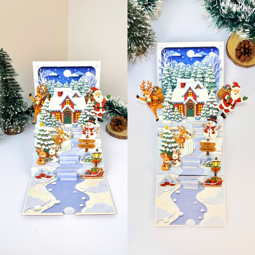 Thiệp 3D Santa's House - Thiệp Ngôi Nhà Ông Già Noel, Quà Tặng Giáng Sinh Dễ Thương - TAYTA