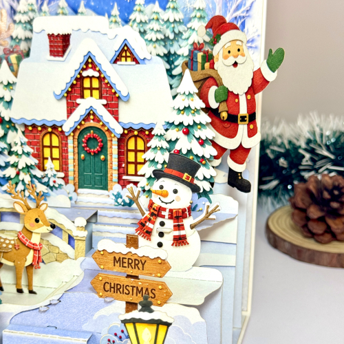 Thiệp 3D Santa's House - Thiệp Ngôi Nhà Ông Già Noel, Quà Tặng Giáng Sinh Dễ Thương - TAYTA