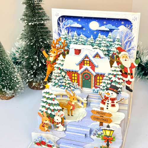 Thiệp 3D Santa's House - Thiệp Ngôi Nhà Ông Già Noel, Quà Tặng Giáng Sinh Dễ Thương - TAYTA