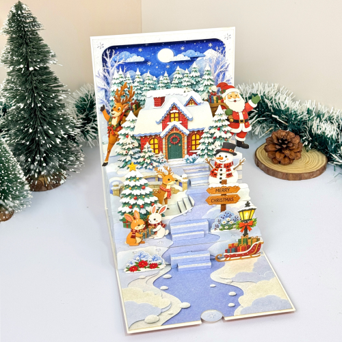 Thiệp 3D Santa's House - Thiệp Ngôi Nhà Ông Già Noel, Quà Tặng Giáng Sinh Dễ Thương - TAYTA