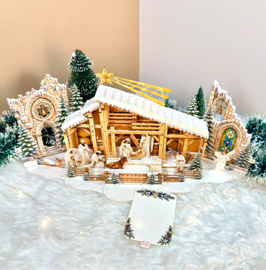 Thiệp Nativity Snowy - Thiệp 3D Máng Cỏ Giáng Sinh Đẹp Cầu Kỳ - TAYTA